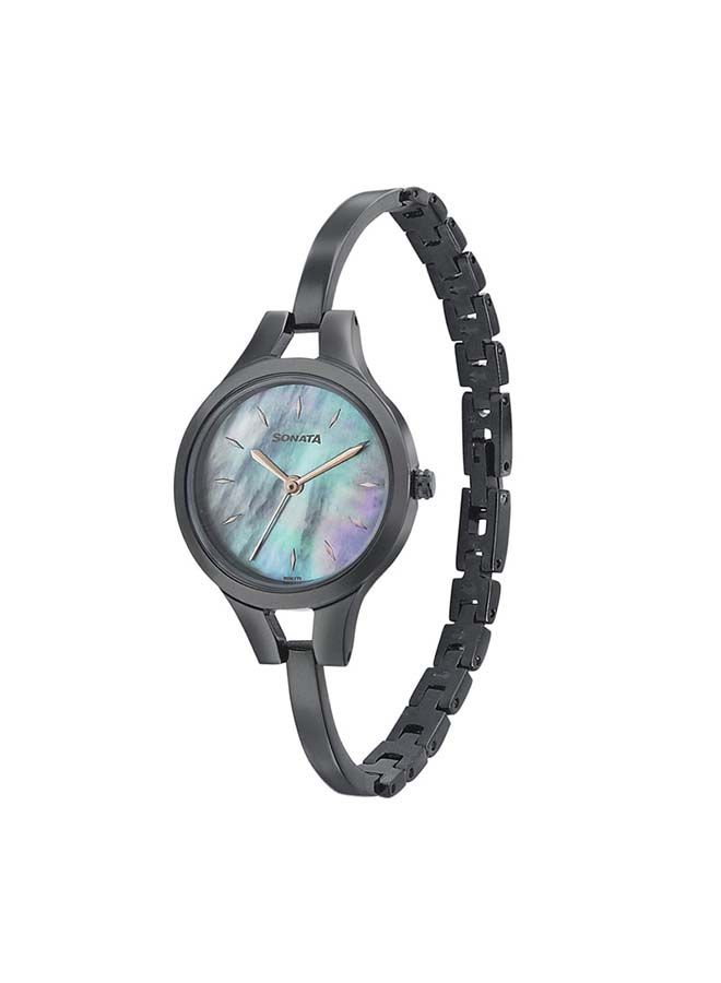 سوناتا ساعة يد تناظرية دائرية من الستانلس ستيل  ملم أسود - Image 1