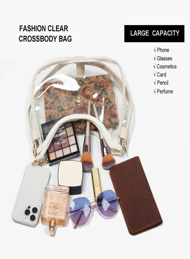 ESVAN Clear Shoulder Bag for Women - Stadium-Approved Cute Hobo Tote, Crossbody Handbag & Mini Clutch Purse - Image 4