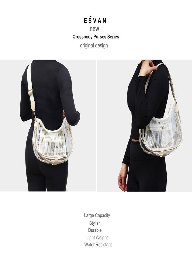 ESVAN Clear Shoulder Bag for Women - Stadium-Approved Cute Hobo Tote, Crossbody Handbag & Mini Clutch Purse - Image 5