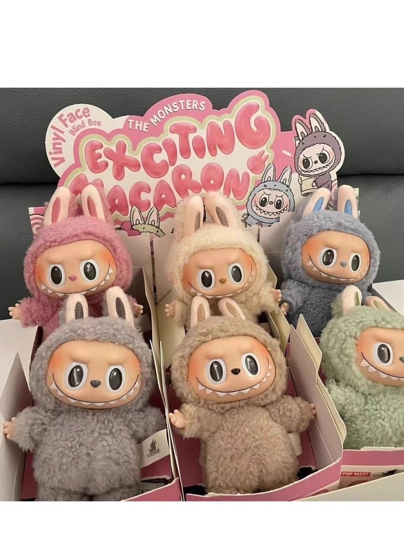 Labubu Heartbeat Macaron Blind Box Party Series Plush Charm Toy 1 random