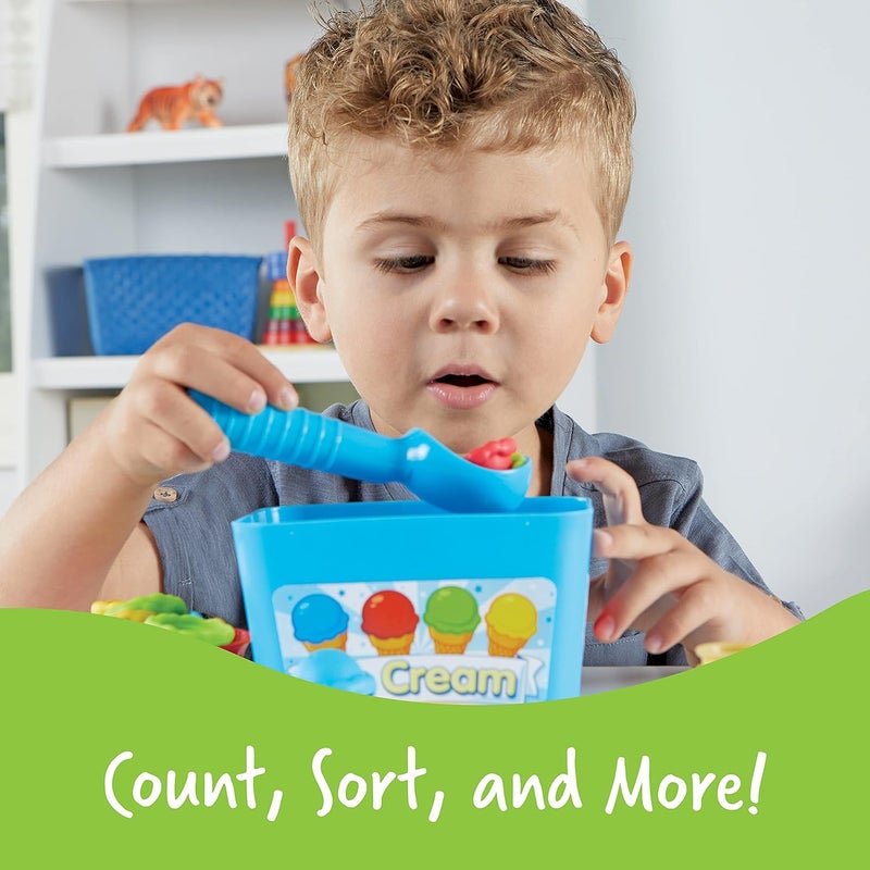 Learning Resources Smart Scoops Math Activity Set, Stacking, Sorting, Early Math Skills, 55 Pieces, Ages 3+ - Image 3