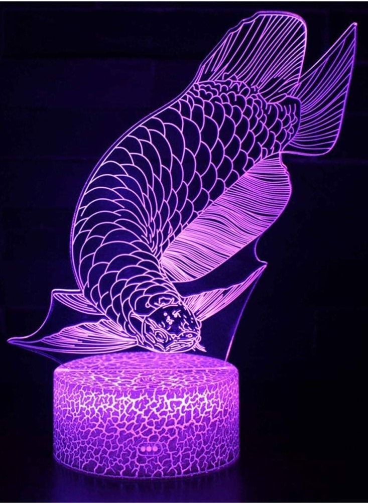althiqahkey - Decorative 3D Night Light, Optical Illusion Night Light, 16 Colors Changing Night Light lamp with USB Decorative Remote Table Desk Be. (Color : Arowana) - Image 1