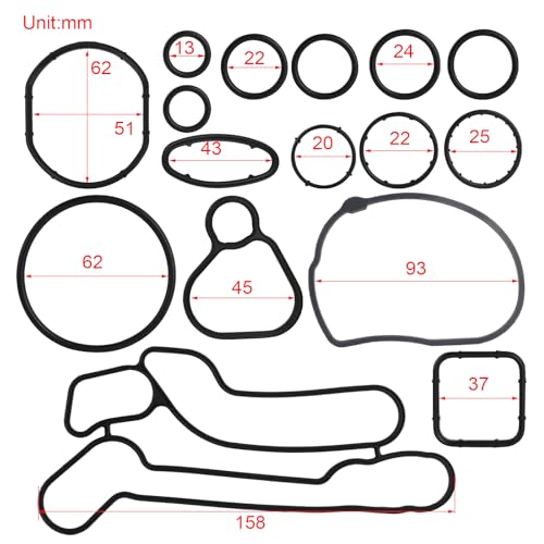 FLYPIG Engine Oil Cooler Gasket Seal O-Ring for Chevrolet Cruze Aveo Sonic Pontiac G3 Saturn Astra Replaces 55353331 55354071 926-167 55571687 55353321- Total 15 PCS - Image 2