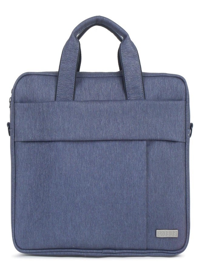 Probus The Dazzling Laptop Bags Polyester Messenger Bag,Detachable Shoulder Strap, For Men & Women, 14 Inch Blue - Image 2