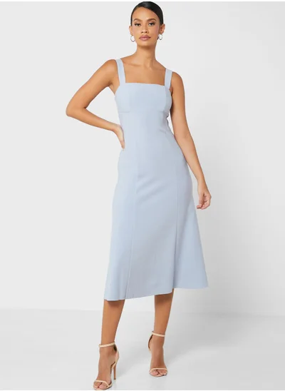 Finders Keepers Cece Square Neck Ruffle Hem Dress