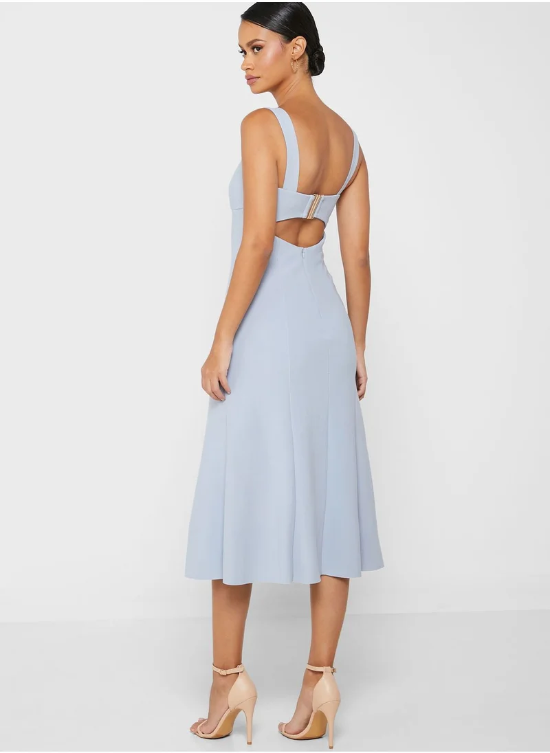 Finders Keepers Cece Square Neck Ruffle Hem Dress