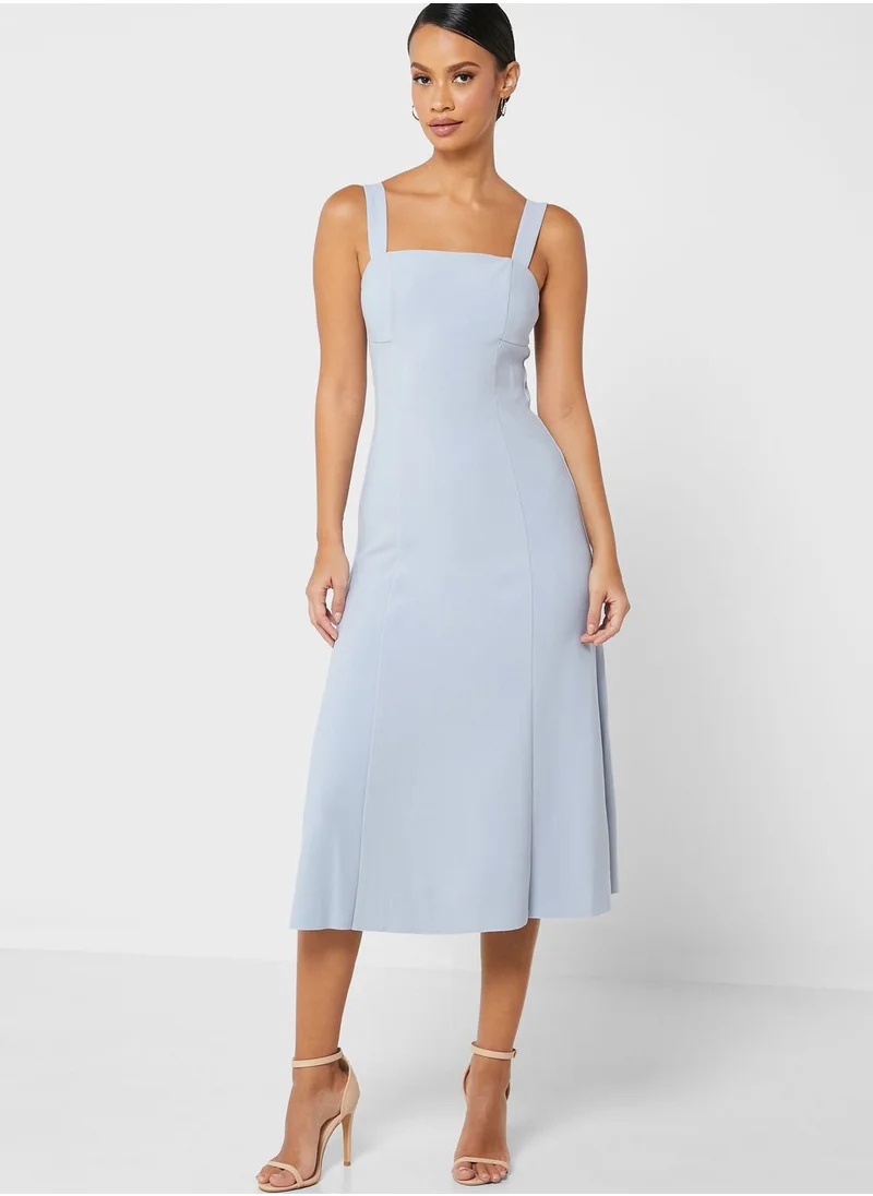Finders Keepers Cece Square Neck Ruffle Hem Dress