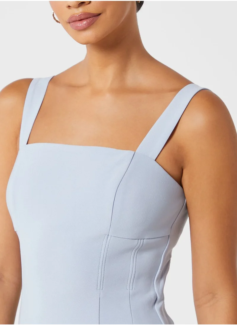 Finders Keepers Cece Square Neck Ruffle Hem Dress