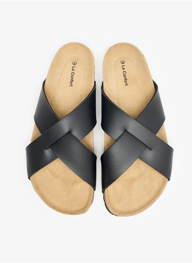 Le Confort Men Cross Strap Slip-On Sandals  - Image 2