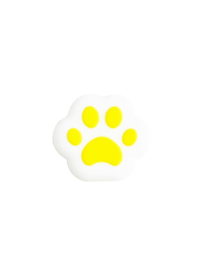 AMOGMO Special-shaped Cat Claw Rocker Cap For Switch Handle Silicone Non-slip Game Rocker Protection Cap-Product Color:Yellow Cat Claws On White Background (1000 Per Pack)  - Image 1