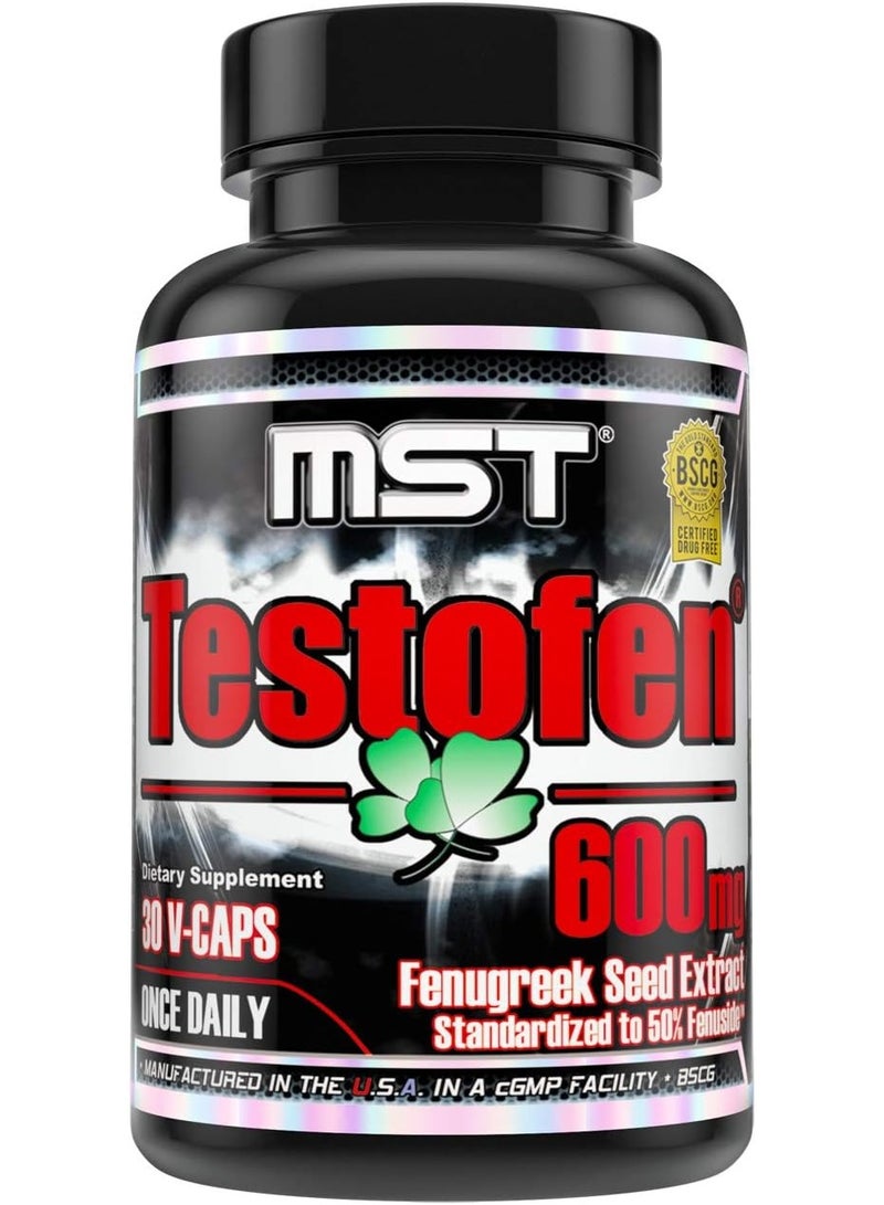 MST Testofen | Fenugreek Seed Extract | Standardized to 50% Fenuside™ | 600mg | 30 Count | BSCG Certified Drug Free - Image 1