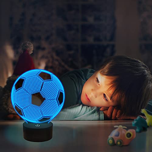 FULLOSUN Kids Night Light Soccer 3D Optical Illusion Lamp with Remote Control 16 Colors Changing Football Birthday Xmas Valentine's Day Gift Idea for Sport Fan Boys Girls - Image 3