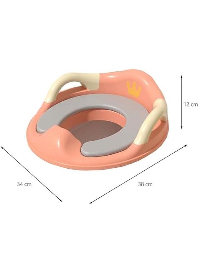 HOOKOR Potty Training Seat for Kids, Toilet Trainer Ring with Handles and Backrest Portable Toddler Toilet Seat Covers Cushioned Potty Training Seat Pads, for Use on Oval Toilets, Boys and Girls  - Image 2