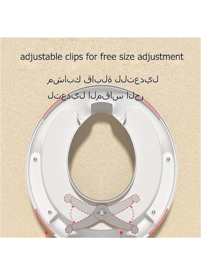 HOOKOR Potty Training Seat for Kids, Toilet Trainer Ring with Handles and Backrest Portable Toddler Toilet Seat Covers Cushioned Potty Training Seat Pads, for Use on Oval Toilets, Boys and Girls  - Image 4