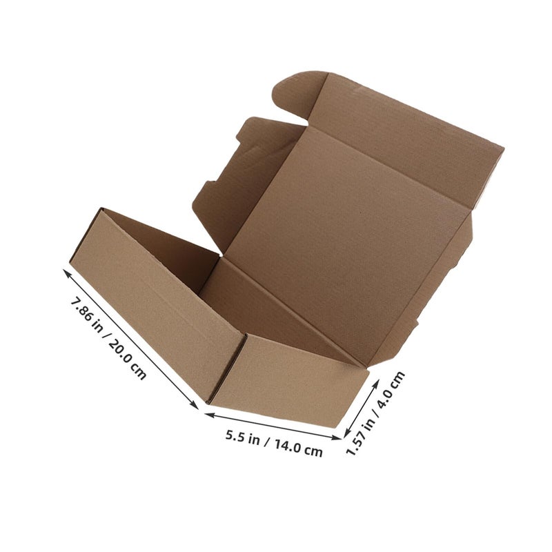 Brown Kraft Corrugated Cardboard Shipping Boxes 10Pcs Quick Assembly Square Design - Image 3