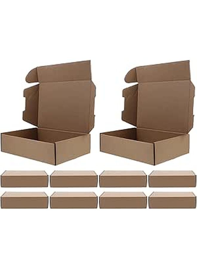 Brown Kraft Corrugated Cardboard Shipping Boxes 10Pcs Quick Assembly Square Design - Image 1