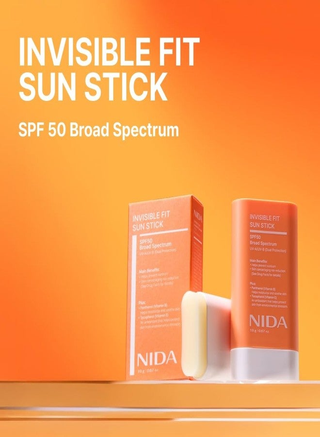 NIDA Invisible Fit Sun Stick SPF 50 Broad Spectrum UV-A/UV-B Dual Protection | No White Cast, Low Irritation, Hydrating Lotion-like Lightweight Glow Sunscreen for All Skin Types | 0.67 oz., 19g - Image 2