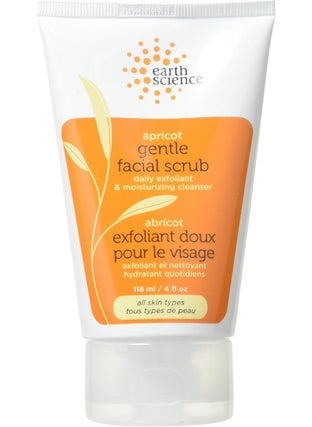 Earth Science Apricot Gentle Facial Scrub with Bilberry Orange  Chamomile  moisturizing  exfoliating Cleanser 4 oz Pack of 6