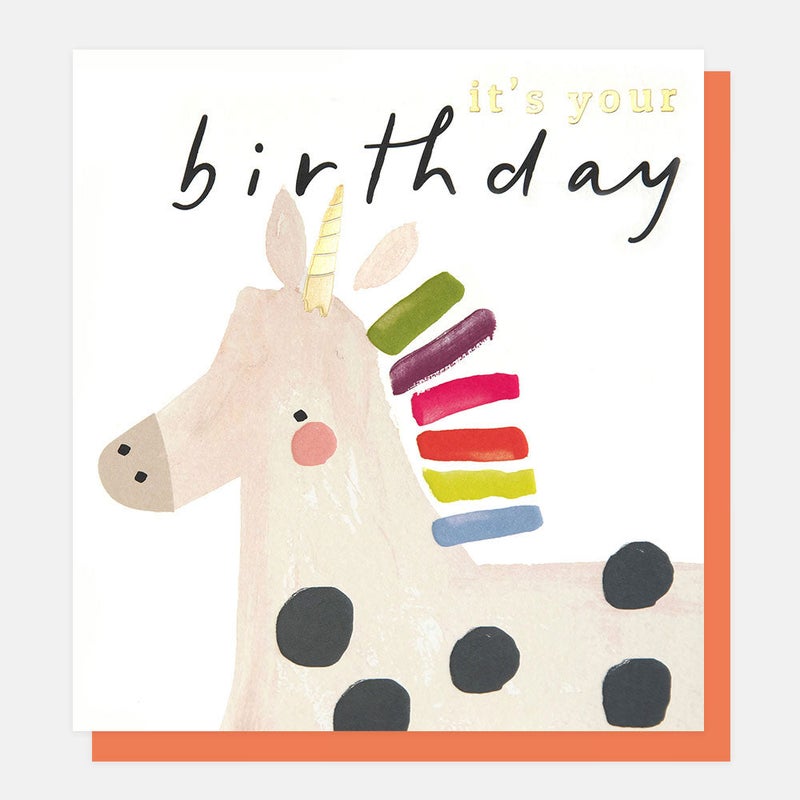 Caroline Gardner PlayTime Colorful Unicorn Birthday Greeting Card