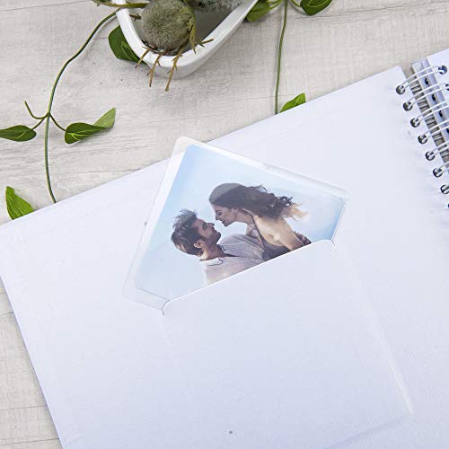 Gearchic 12 x 12 Inch Large DIY Scrapbook Photo Album with Window Design Cover 80 Pages Craft Paper Memory Book for Weeding Anniversary Travel and Baby (White) - Image 4