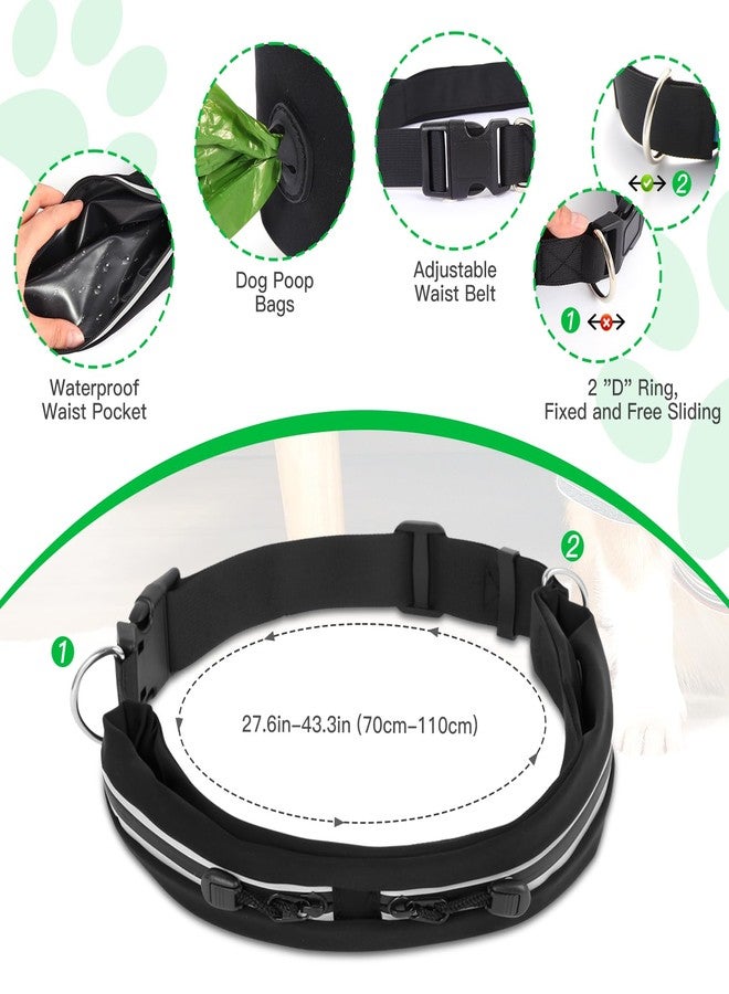 Caudblor Waist Leash for Medium Large Dog Walking, Bungee Hands Free Leash with Zipper Pouch, Around The Waist No Pull Running Dog Belt, Padded Handle Jogging No Hands Heavy Duty - Image 2