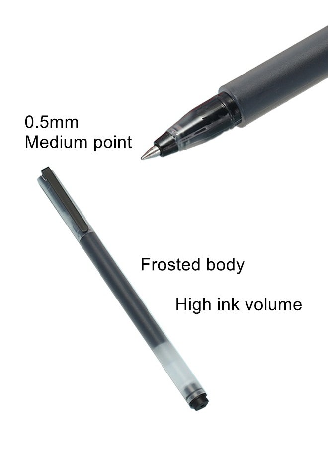 WooFree - 6 Pack Black Gel Pens Premium 0.5mm Medium Point Smooth Writing Pens - Image 1