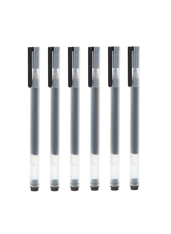 WooFree - 6 Pack Black Gel Pens Premium 0.5mm Medium Point Smooth Writing Pens - Image 1