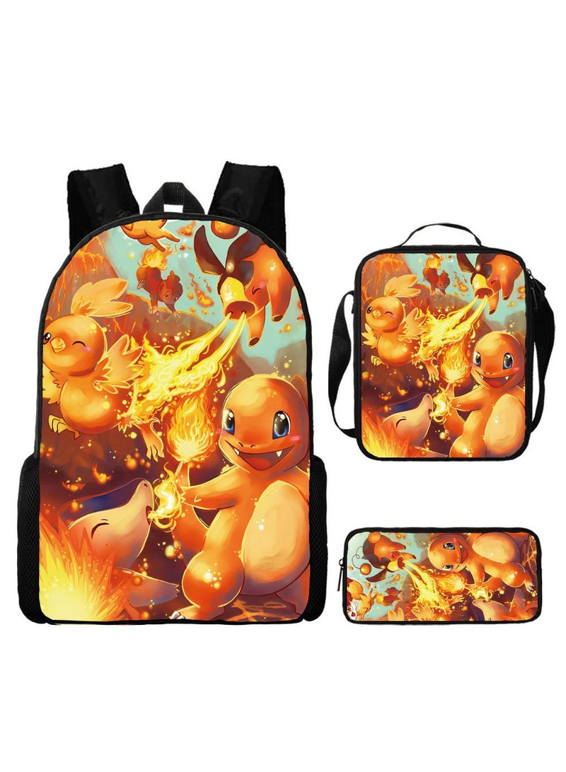 general 3-Piece Pokemon 3D Print Backpack Set - Image 1