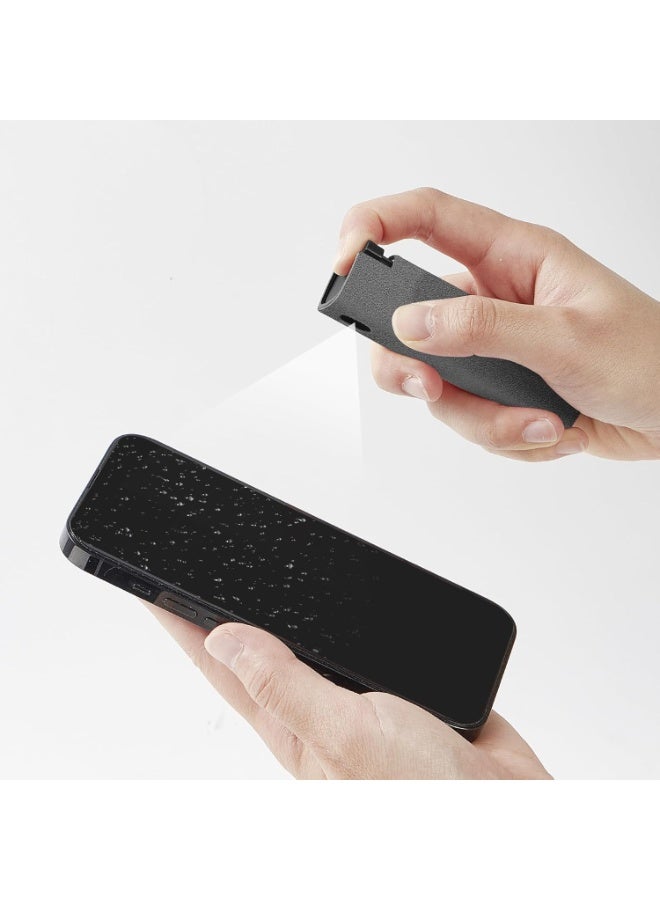 منظف شاشات اللمس بالرذاذ، منظف الشاشات، لجميع الهواتف، أجهزة اللابتول والأجهزة اللوحية، رذاذ وقطعة قماش من الألياف الدقيقة في واحد (رمادي) - Image 5