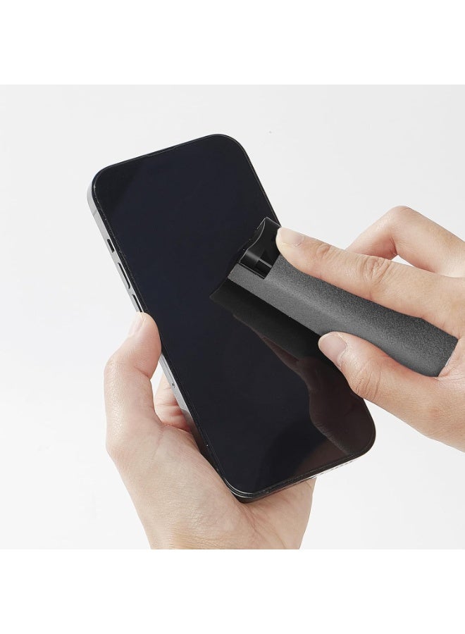 منظف شاشات اللمس بالرذاذ، منظف الشاشات، لجميع الهواتف، أجهزة اللابتول والأجهزة اللوحية، رذاذ وقطعة قماش من الألياف الدقيقة في واحد (رمادي) - Image 3