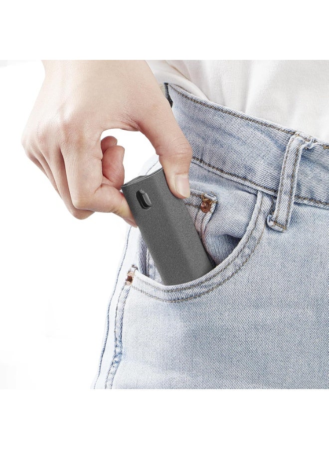 منظف شاشات اللمس بالرذاذ، منظف الشاشات، لجميع الهواتف، أجهزة اللابتول والأجهزة اللوحية، رذاذ وقطعة قماش من الألياف الدقيقة في واحد (رمادي) - Image 4