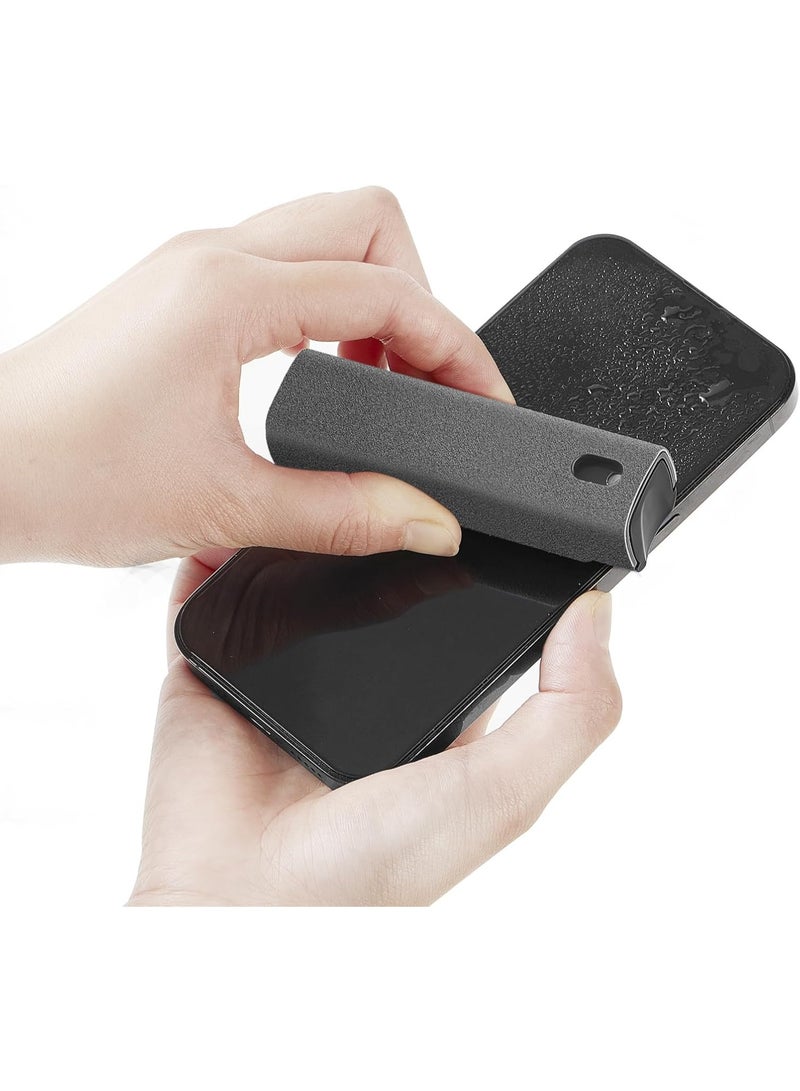 منظف شاشات اللمس بالرذاذ، منظف الشاشات، لجميع الهواتف، أجهزة اللابتول والأجهزة اللوحية، رذاذ وقطعة قماش من الألياف الدقيقة في واحد (رمادي) - Image 2