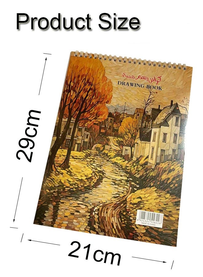 GBQ A4(21*29cm）Drawing Book Contains 50Sheets/Book Sketchbooks Spiral Bound Hardcover Art Books - Image 2