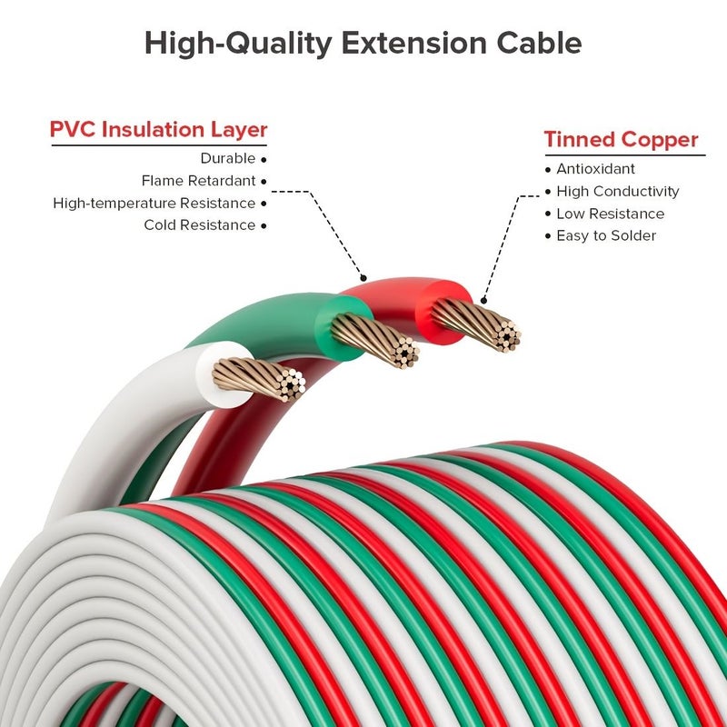 18 AWG 3 Pin RGB LED Strip Extension Wire 6 2 Meter 20 Feet Thin Tinned Copper Flexible Cable 3 Core Suitable for WS2812B WS2811 Automotive Modification - Image 2
