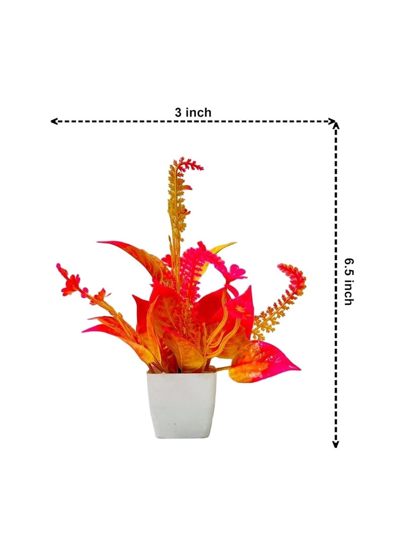 ATEVON ATEVON Artificial Flower Plants with White Pot Flower Plants for Home Office Decor Bedroom Living Room and Balcony Decor  - Image 3
