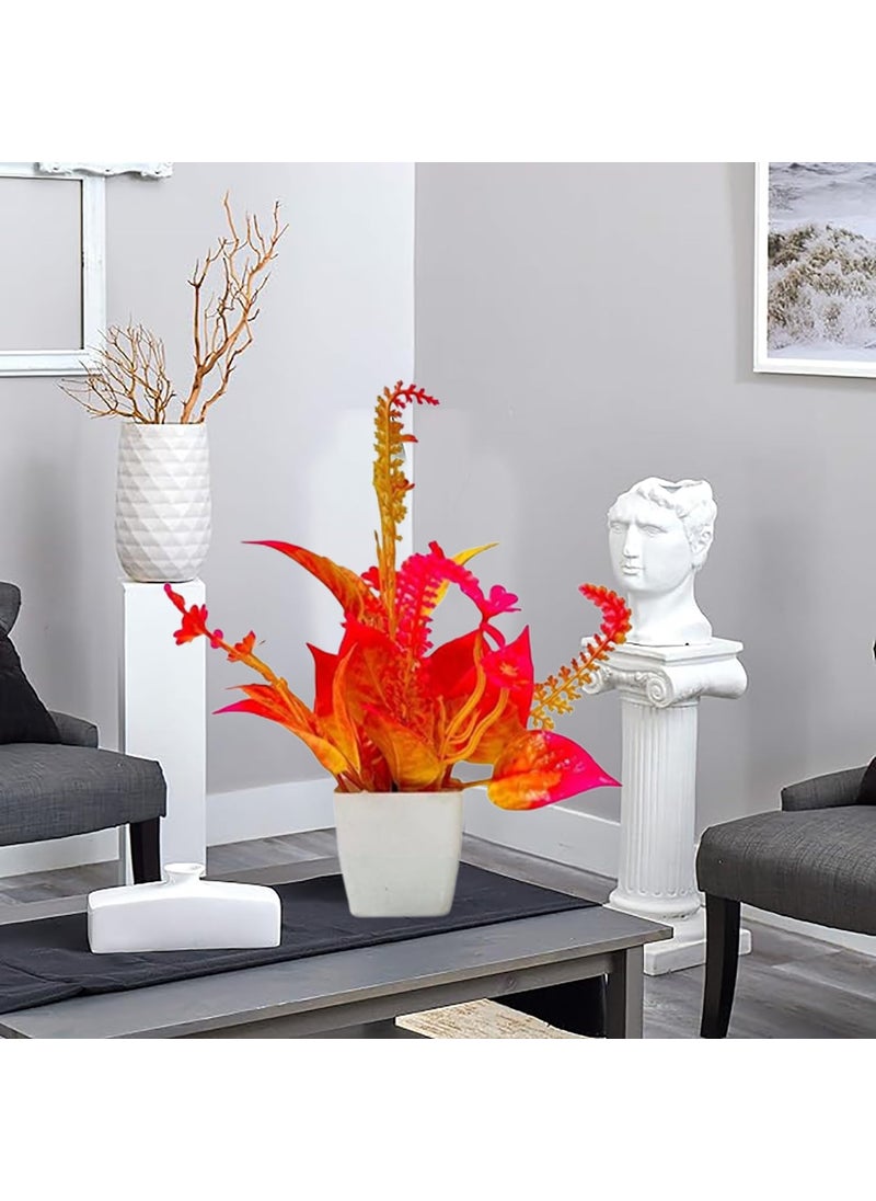 ATEVON ATEVON Artificial Flower Plants with White Pot Flower Plants for Home Office Decor Bedroom Living Room and Balcony Decor  - Image 4