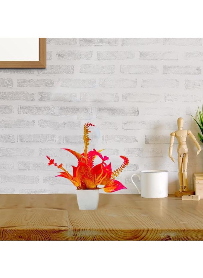 ATEVON ATEVON Artificial Flower Plants with White Pot Flower Plants for Home Office Decor Bedroom Living Room and Balcony Decor  - Image 5