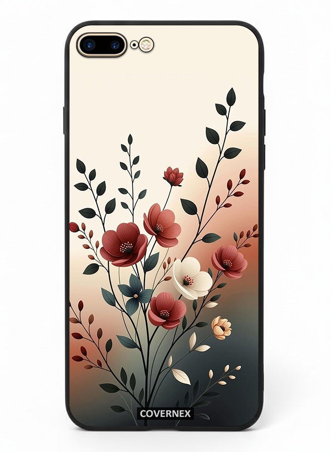 Covernex Apple iPhone 7 Plus Protective Case Cover Printed Featuring Elegant Soft Pastel Florals - Image 2