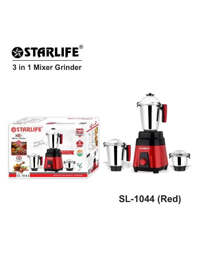 STARLIFE 3-in-1 Mixer Grinder - High Power 1000 Watts, Multiple Jars - Image 2