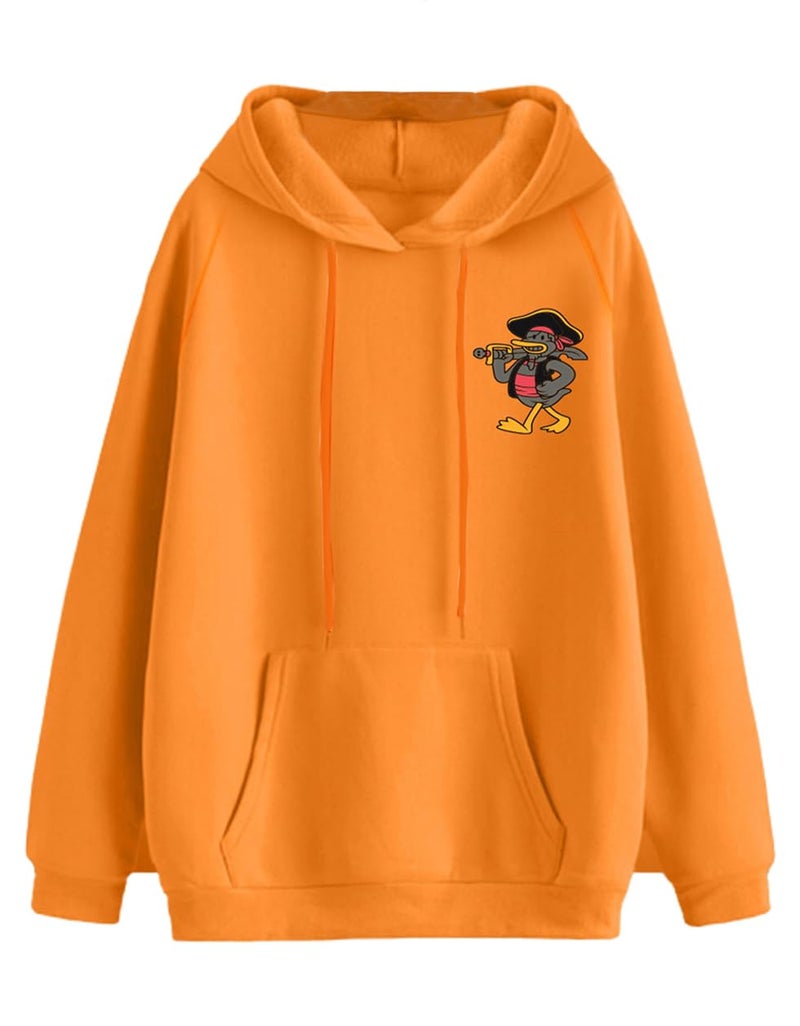 JUNEBERRY® Cotton Fleece Oversized Fit Graphic Printed Full Sleeve Hooded Sweatshirt for Women/Girls (Available in S to 3XL) (JHD0423ORPT74_M) - Image 1