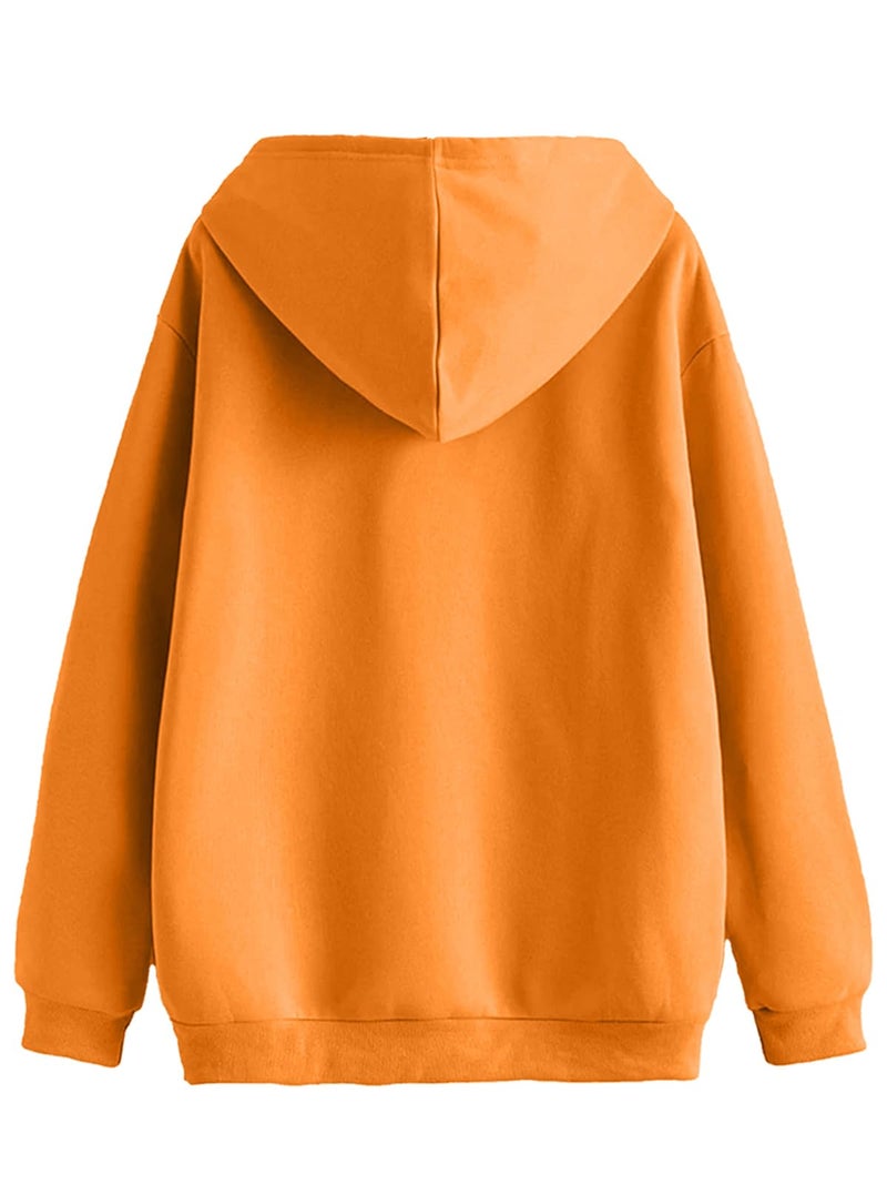 JUNEBERRY® Cotton Fleece Oversized Fit Graphic Printed Full Sleeve Hooded Sweatshirt for Women/Girls (Available in S to 3XL) (JHD0423ORPT74_M) - Image 2