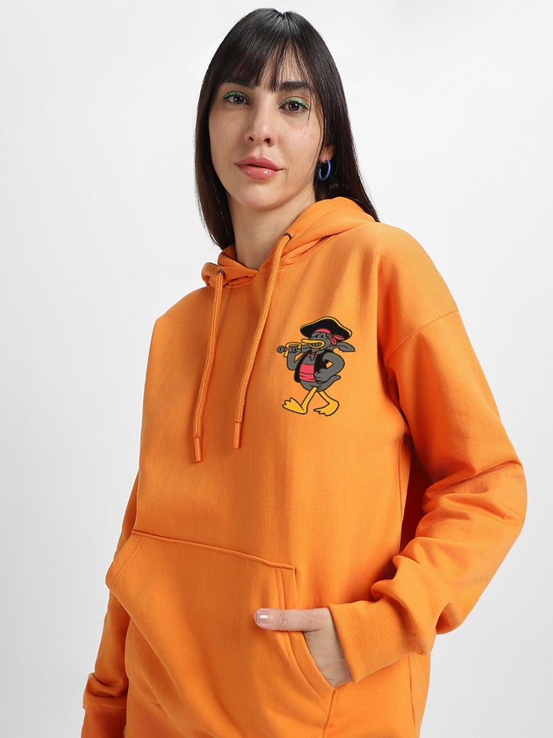 JUNEBERRY® Cotton Fleece Oversized Fit Graphic Printed Full Sleeve Hooded Sweatshirt for Women/Girls (Available in S to 3XL) (JHD0423ORPT74_M) - Image 5