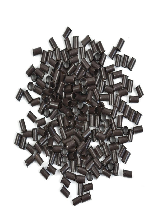 YTBYT 500 Pcs 3.4 mm Micro Rings Links Beads Non-Silicone Copper Tubes Microlink Beads for Hair Extensions (Dark Brown) - Image 1