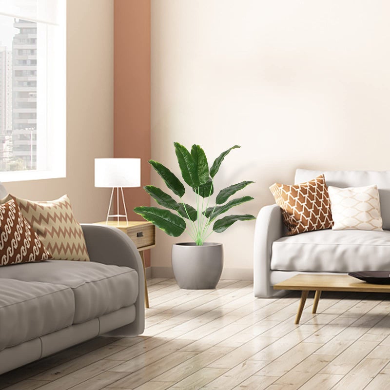 Coreland Artificial Plants Palm Fake Leaves 25inch Indoor for Home Office Decor 2Pcs - Image 5