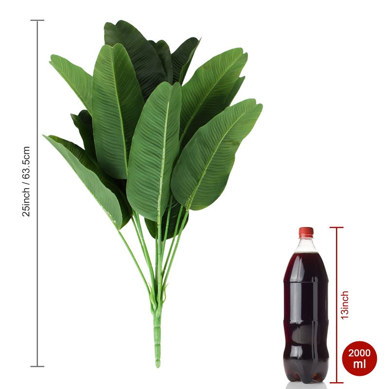 Coreland Artificial Plants Palm Fake Leaves 25inch Indoor for Home Office Decor 2Pcs - Image 2