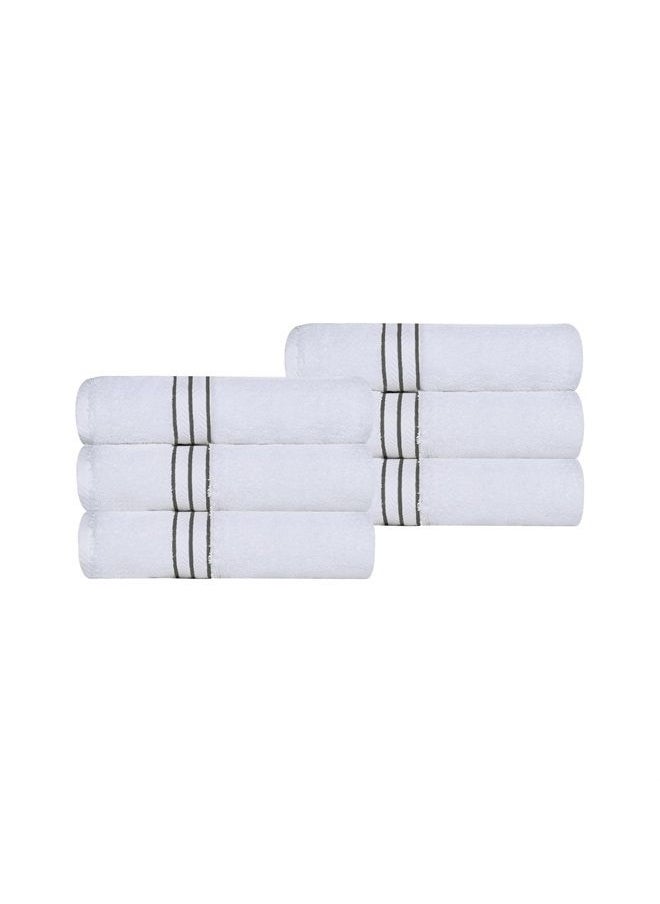 Superior Turkish Cotton Ultra-Plush 6-Piece Hand Towel Set, Small Towels for Home, Apartment, Airbnb, Kitchen, Bathroom Essentials, Absorbent Quick Drying, Bath Accessories, Soft Basics, Charcoal  - Image 1