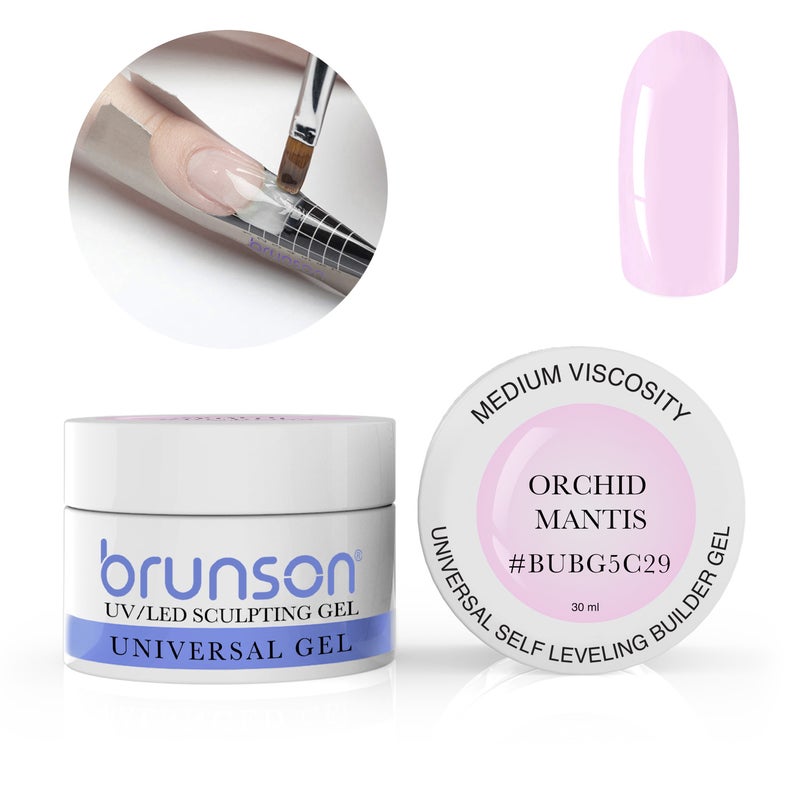 Brunson Builder Gel in Jar 30ml Professional Sculpting Builder Gel for Nail Extensions Overlays and 3D Nail Art UV LED Self Leveling Gel for Long Lasting High Gloss Nails