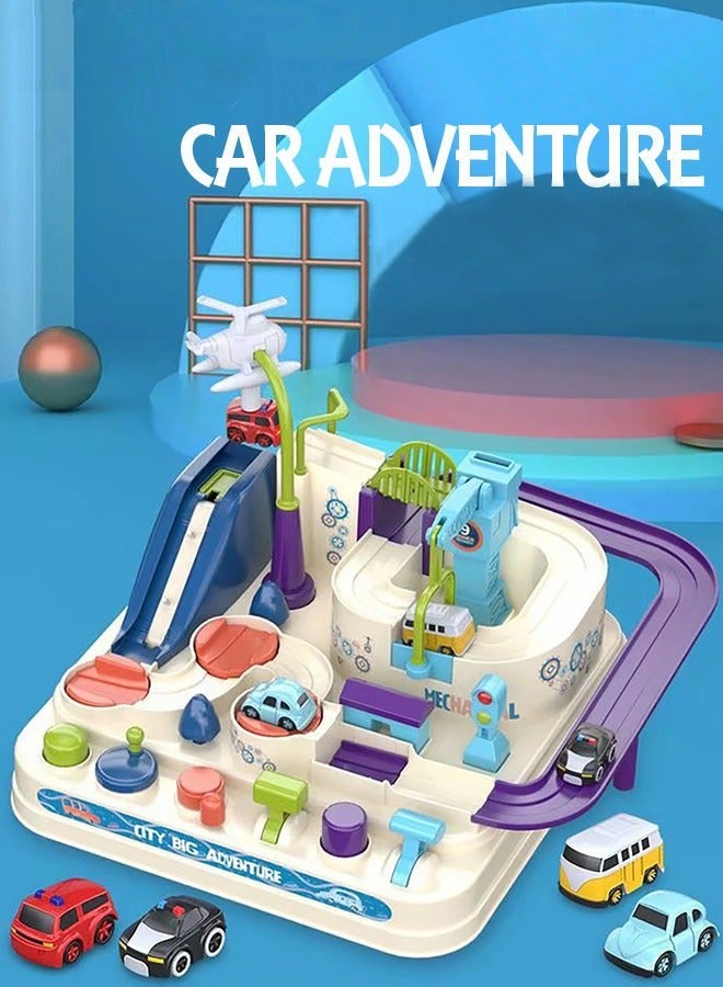DURKU Fun Kids Car Adventure Toys Set: Race Track with 4 Durable Vehicles - Educational Interactive Toy for Preschoolers, Easy to Install and Play, Great Gift for Kids 3+ - Image 2
