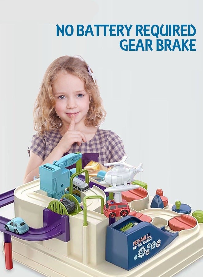 DURKU Fun Kids Car Adventure Toys Set: Race Track with 4 Durable Vehicles - Educational Interactive Toy for Preschoolers, Easy to Install and Play, Great Gift for Kids 3+ - Image 5