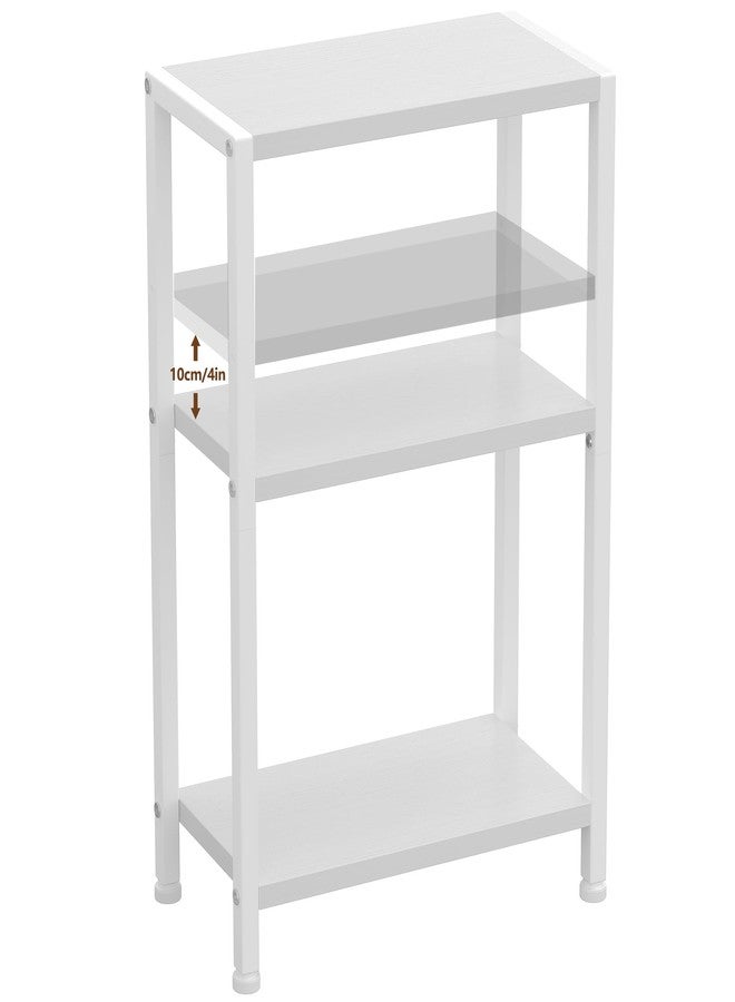 Heybly Small Narrow Side Table for Small Space, Thin Bedside Table, Skinny End Table, Slim Sofa Table, 26.4" Tall Nightstand, Couch Table for Living Room, Bedroom, Study, Balcony, White, HET006WT1 - Image 1